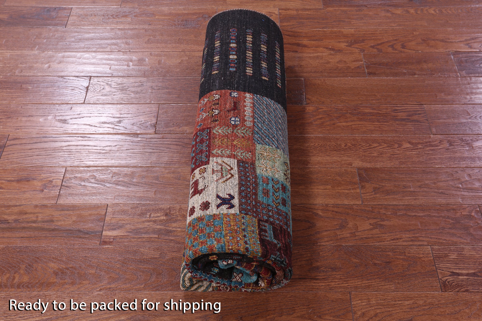 Brown Tribal Persian Gabbeh Hand Knotted Wool Rug - 5' 8" X 7' 11" - Golden Nile