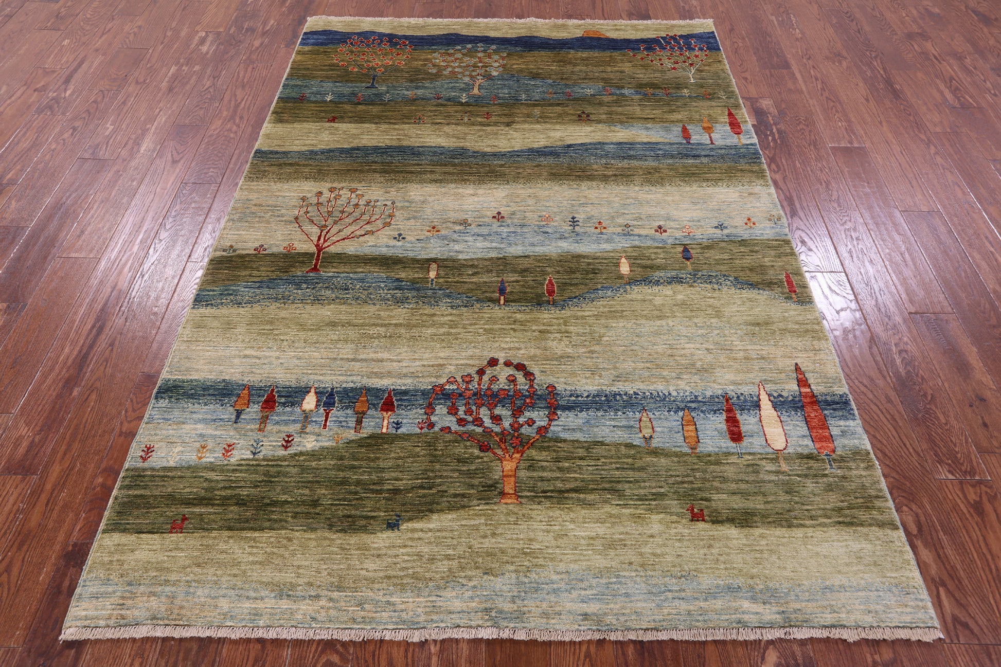 Tribal Persian Gabbeh Hand Knotted Wool Rug - 5' 8" X 7' 9" - Golden Nile