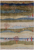 Tribal Persian Gabbeh Hand Knotted Wool Rug - 5' 8" X 7' 9" - Golden Nile
