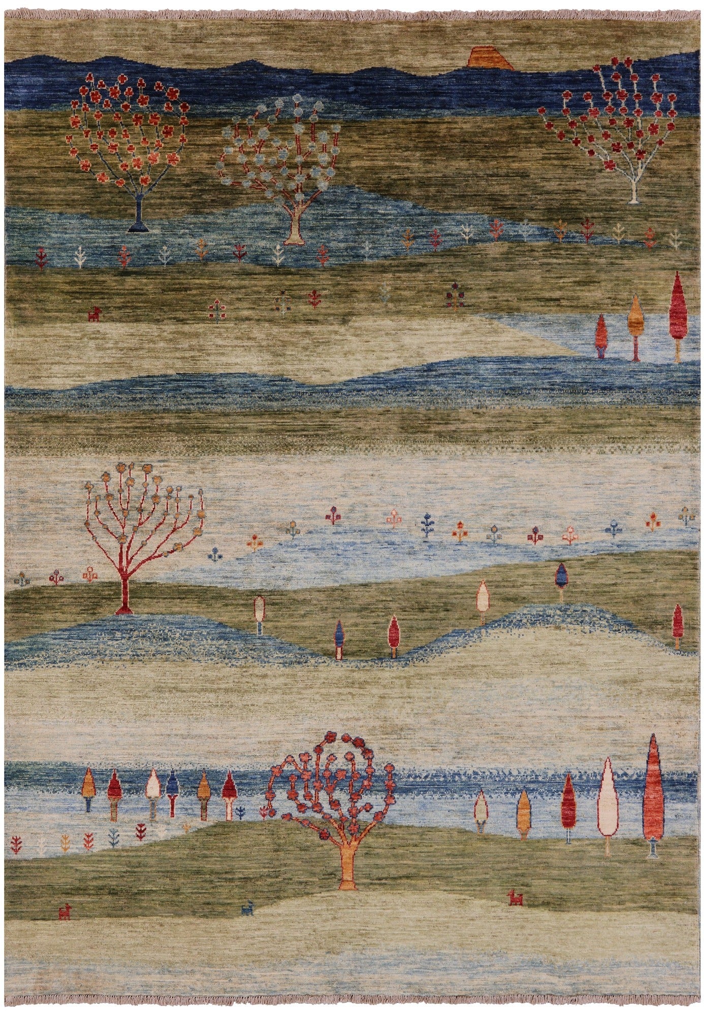 Tribal Persian Gabbeh Hand Knotted Wool Rug - 5' 8" X 7' 9" - Golden Nile