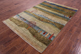 Tribal Persian Gabbeh Hand Knotted Wool Rug - 5' 6" X 7' 11" - Golden Nile