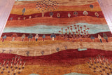 Tribal Persian Gabbeh Hand Knotted Wool Rug - 5' 11" X 8' 3" - Golden Nile