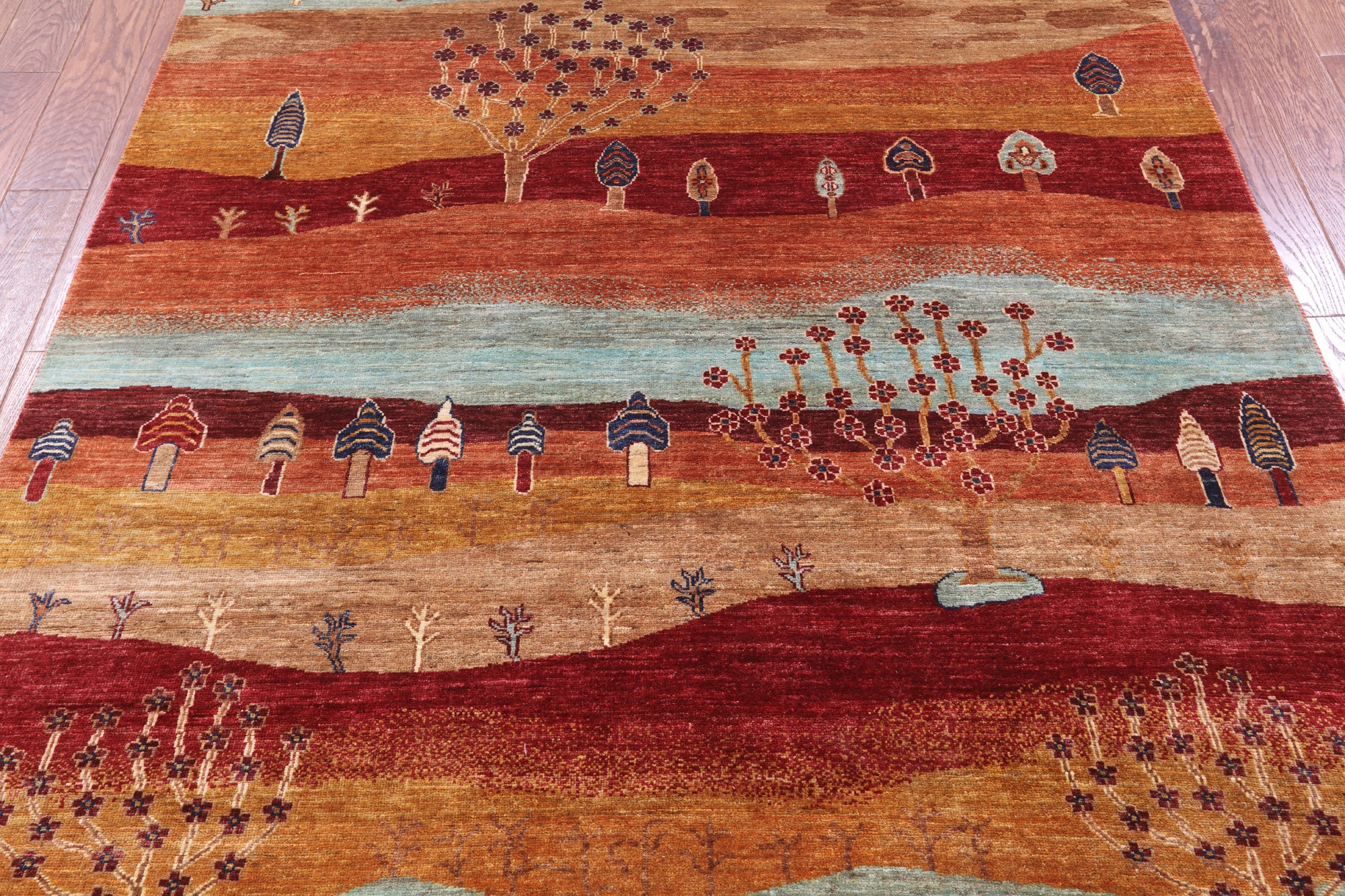 Tribal Persian Gabbeh Hand Knotted Wool Rug - 5' 11" X 8' 3" - Golden Nile