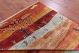 Tribal Persian Gabbeh Hand Knotted Wool Rug - 5' 11" X 8' 3" - Golden Nile