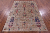 Tribal Persian Gabbeh Hand Knotted Wool Rug - 5' 10" X 7' 10" - Golden Nile