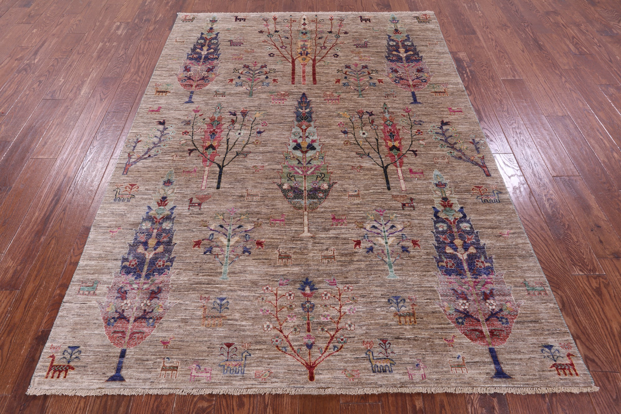 Tribal Persian Gabbeh Hand Knotted Wool Rug - 5' 10" X 7' 10" - Golden Nile