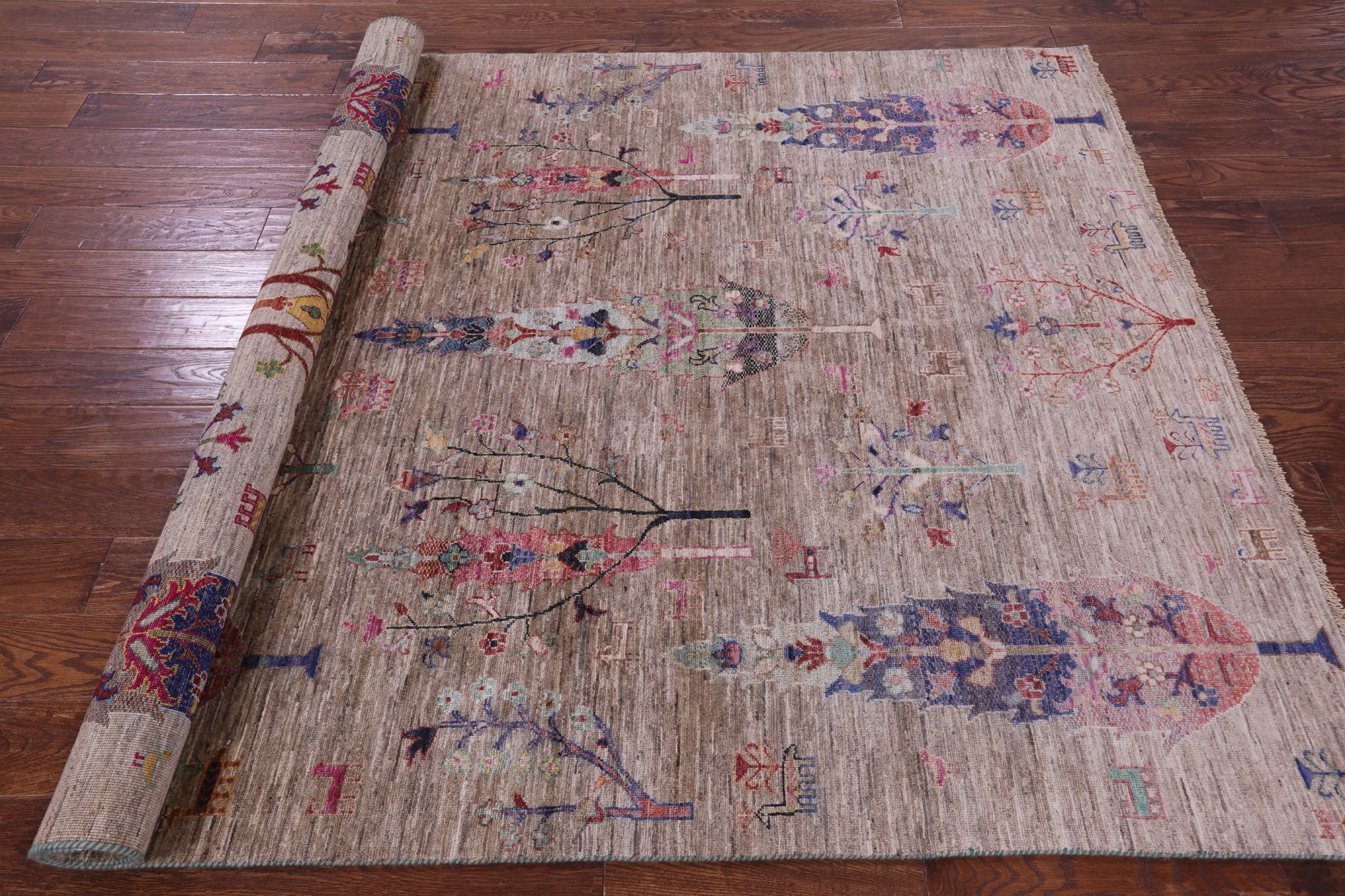 Tribal Persian Gabbeh Hand Knotted Wool Rug - 5' 10" X 7' 10" - Golden Nile