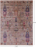 Tribal Persian Gabbeh Hand Knotted Wool Rug - 5' 10" X 7' 10" - Golden Nile