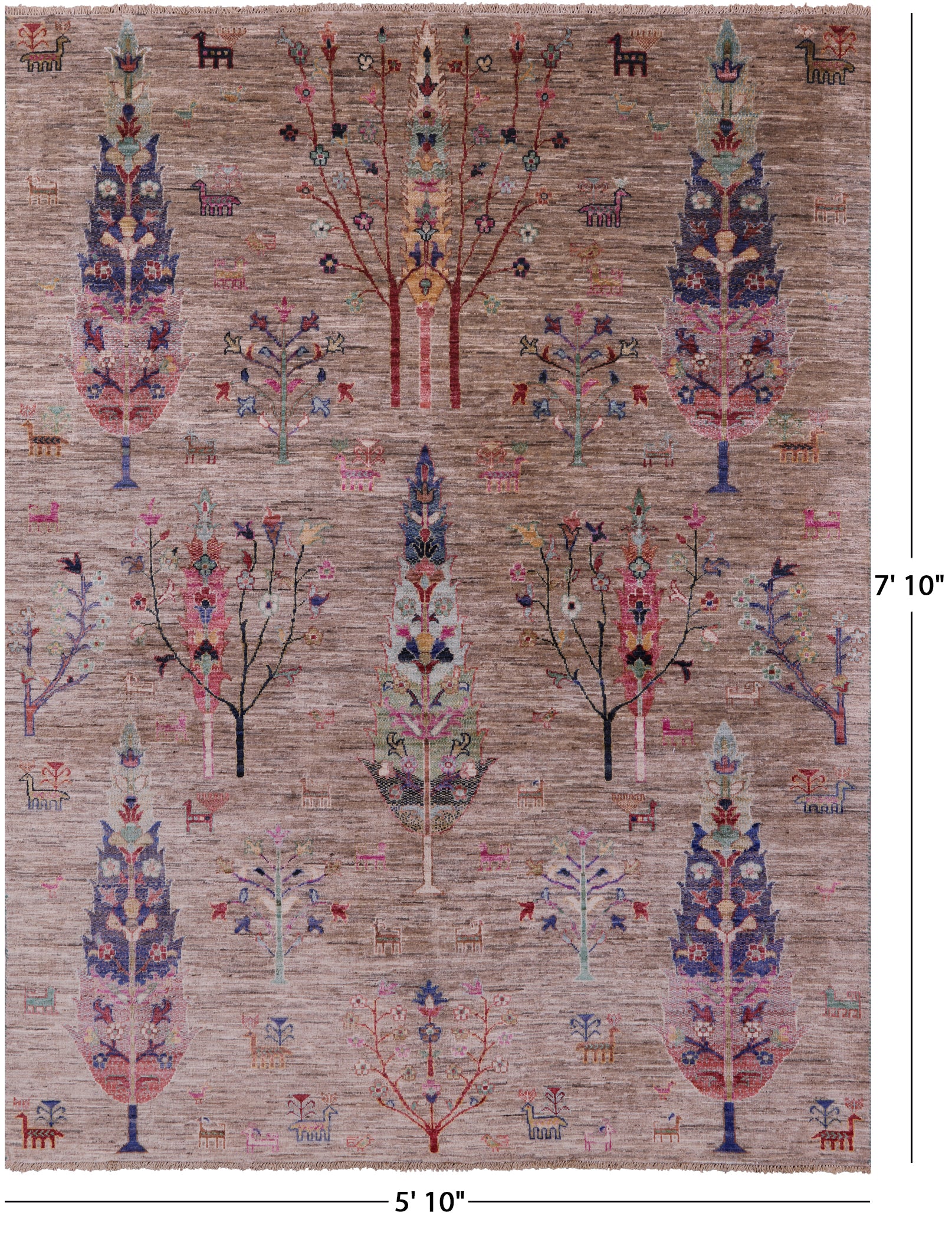 Tribal Persian Gabbeh Hand Knotted Wool Rug - 5' 10" X 7' 10" - Golden Nile