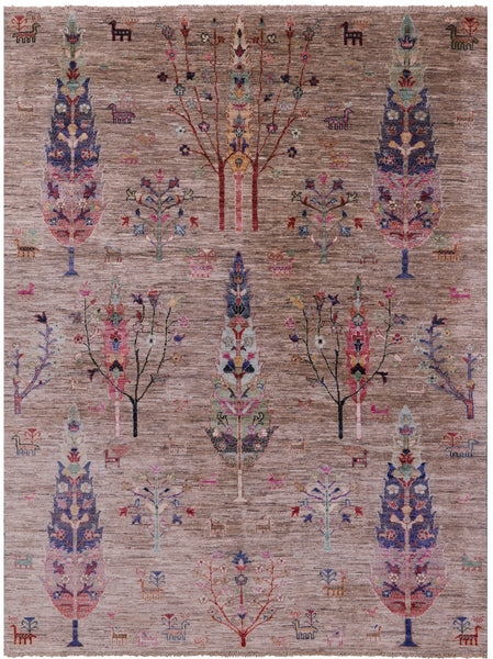 Tribal Persian Gabbeh Hand Knotted Wool Rug - 5' 10" X 7' 10" - Golden Nile