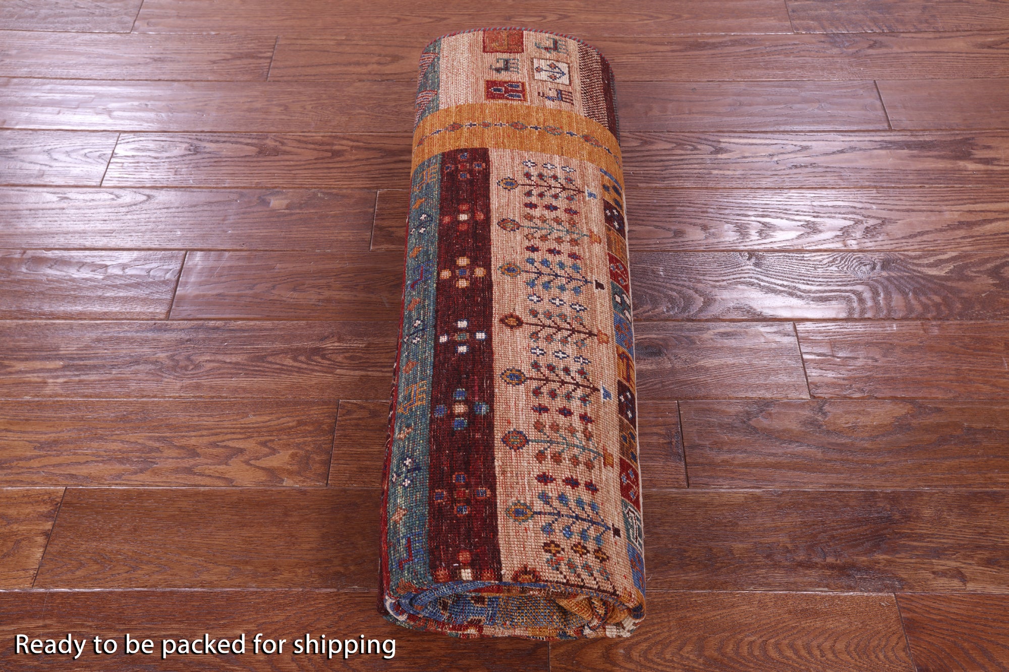Tribal Persian Gabbeh Handmade Wool Rug - 5' 8" X 8' 4" - Golden Nile