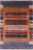 Tribal Persian Gabbeh Handmade Wool Rug - 5' 8" X 8' 4" - Golden Nile