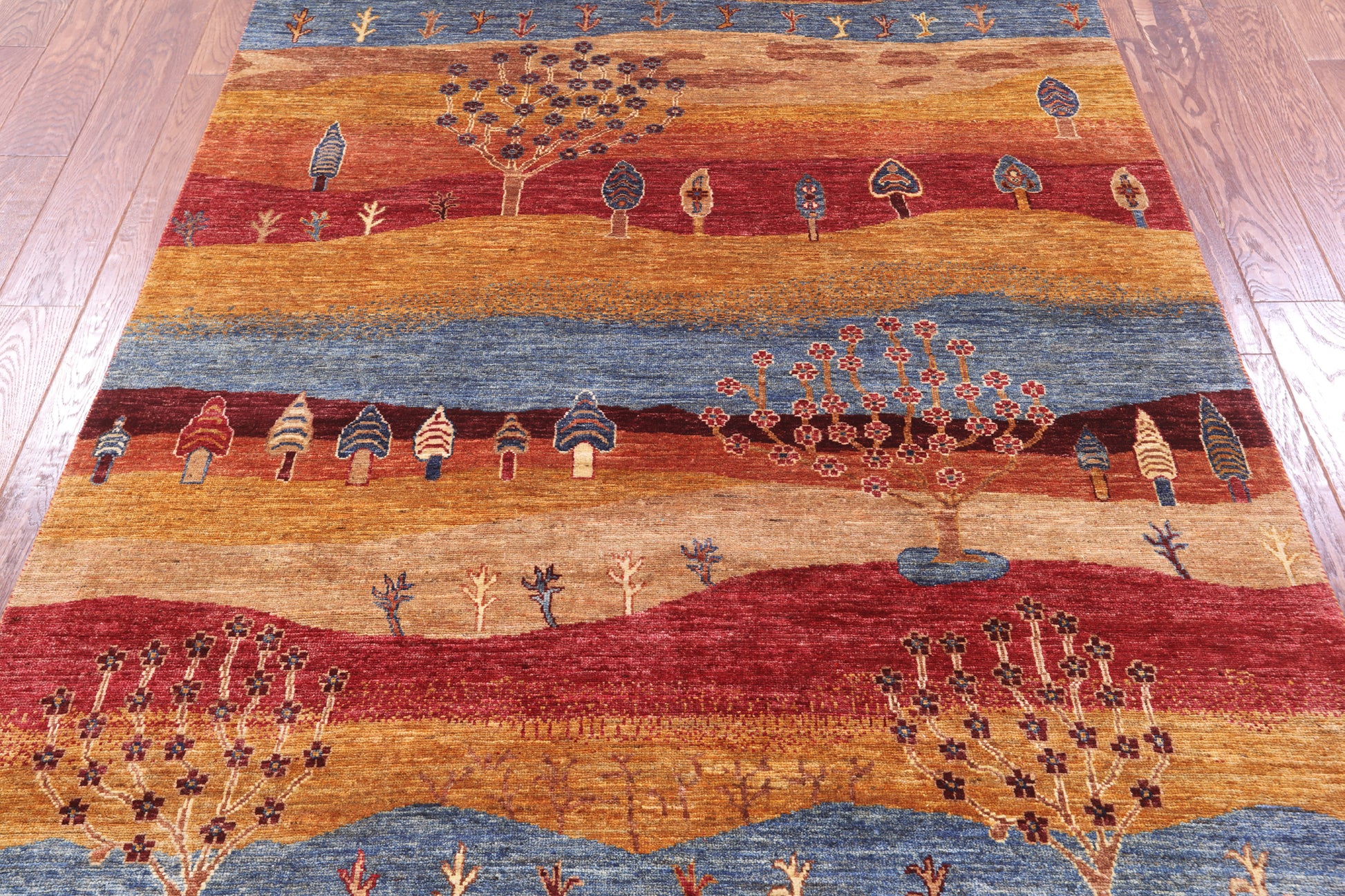 Tribal Persian Gabbeh Hand Knotted Wool Rug - 5' 1" X 7' 4" - Golden Nile