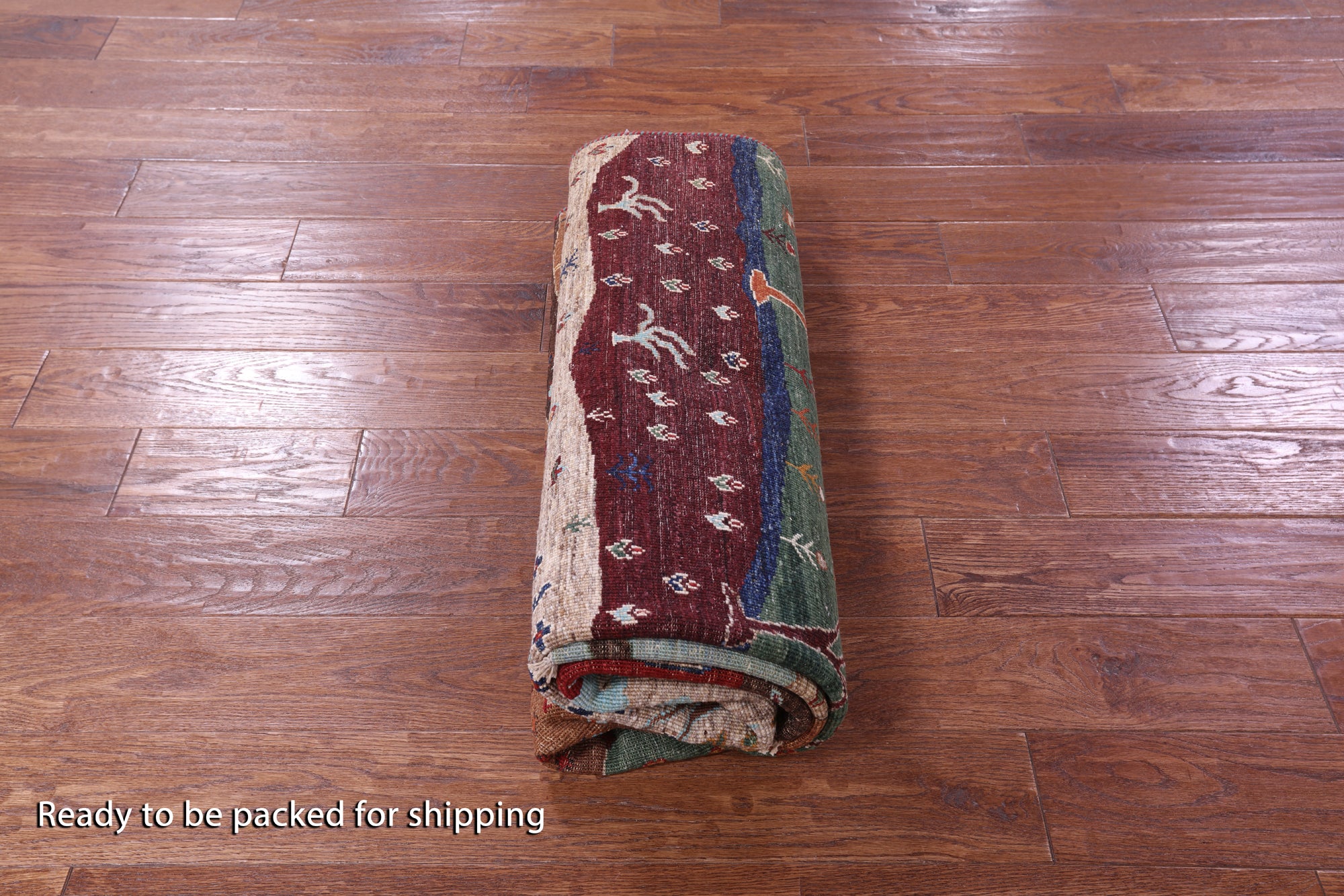 Tribal Persian Gabbeh Handmade Wool Rug - 5' 1" X 6' 7" - Golden Nile