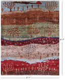 Tribal Persian Gabbeh Handmade Wool Rug - 5' 1" X 6' 7" - Golden Nile