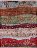 Tribal Persian Gabbeh Handmade Wool Rug - 5' 1" X 6' 7" - Golden Nile