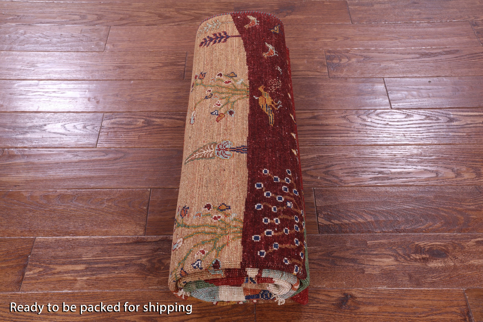Tribal Persian Gabbeh Hand Knotted Wool Rug - 5' 1" X 6' 8" - Golden Nile