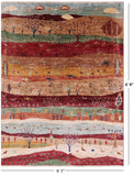 Tribal Persian Gabbeh Hand Knotted Wool Rug - 5' 1" X 6' 8" - Golden Nile