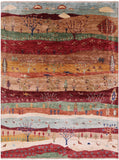 Tribal Persian Gabbeh Hand Knotted Wool Rug - 5' 1" X 6' 8" - Golden Nile