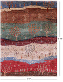 Tribal Persian Gabbeh Hand Knotted Wool Rug - 5' 1" X 6' 10" - Golden Nile