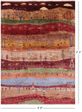 Tribal Persian Gabbeh Hand Knotted Wool Rug - 5' 3" X 7' 1" - Golden Nile