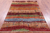 Tribal Persian Gabbeh Hand Knotted Wool Rug - 5' 3" X 7' 1" - Golden Nile