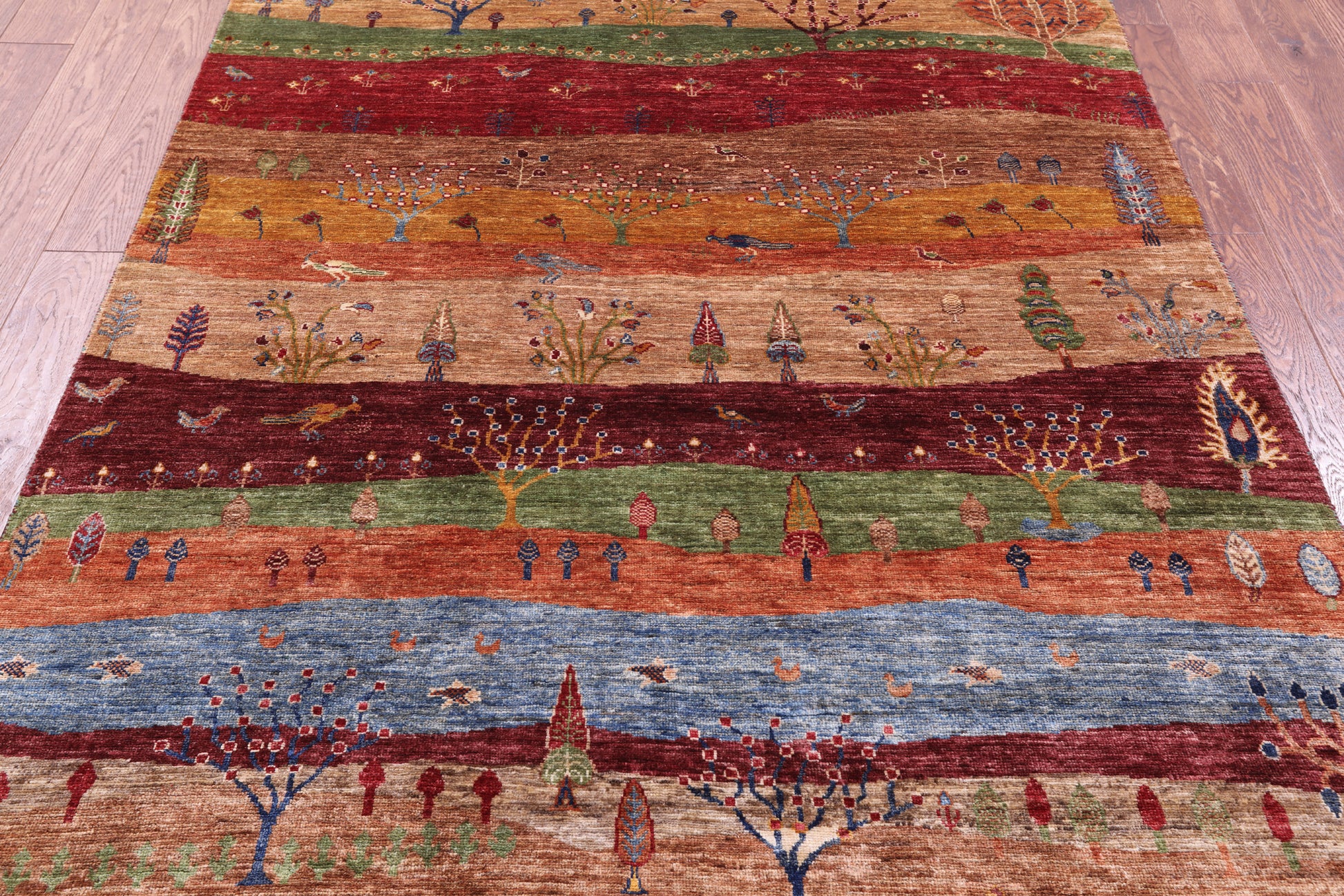 Tribal Persian Gabbeh Hand Knotted Wool Rug - 5' 3" X 7' 1" - Golden Nile