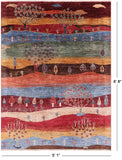 Tribal Persian Gabbeh Handmade Wool Rug - 5' 1" X 6' 8" - Golden Nile