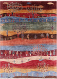 Tribal Persian Gabbeh Handmade Wool Rug - 5' 1" X 6' 8" - Golden Nile