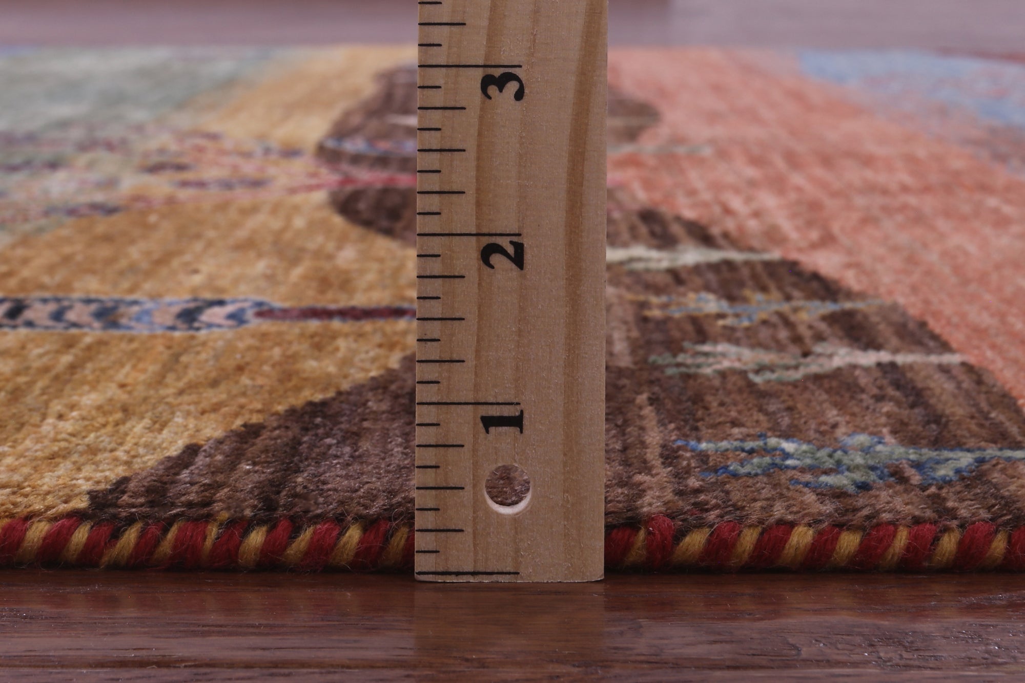 Tribal Persian Gabbeh Handmade Wool Rug - 5' 1" X 6' 8" - Golden Nile