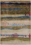 Tribal Persian Gabbeh Hand Knotted Wool Rug - 4' 0" X 5' 10" - Golden Nile