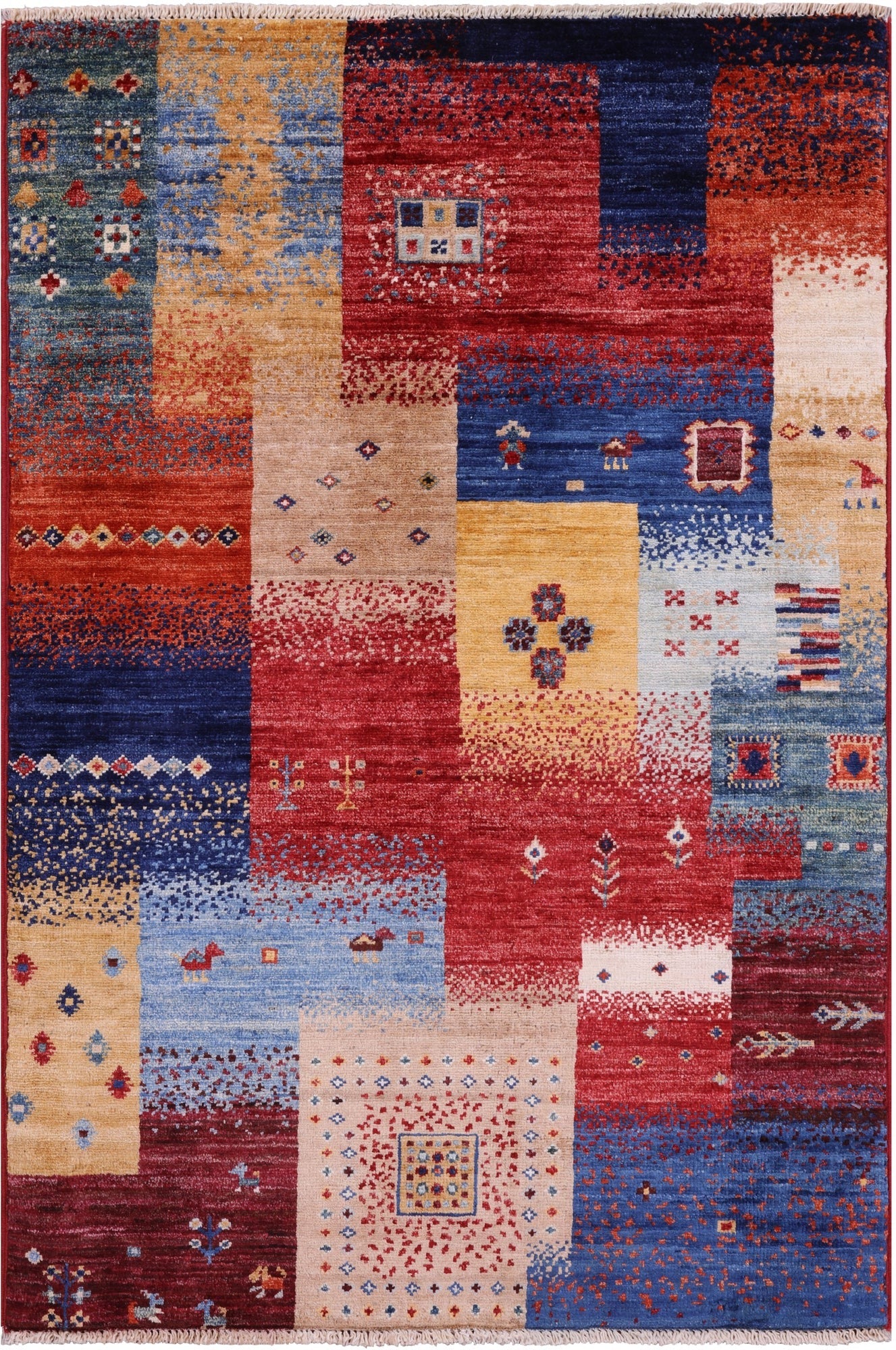 Tribal Persian Gabbeh Handmade Wool Rug - 2' 7" X 4' 0" - Golden Nile