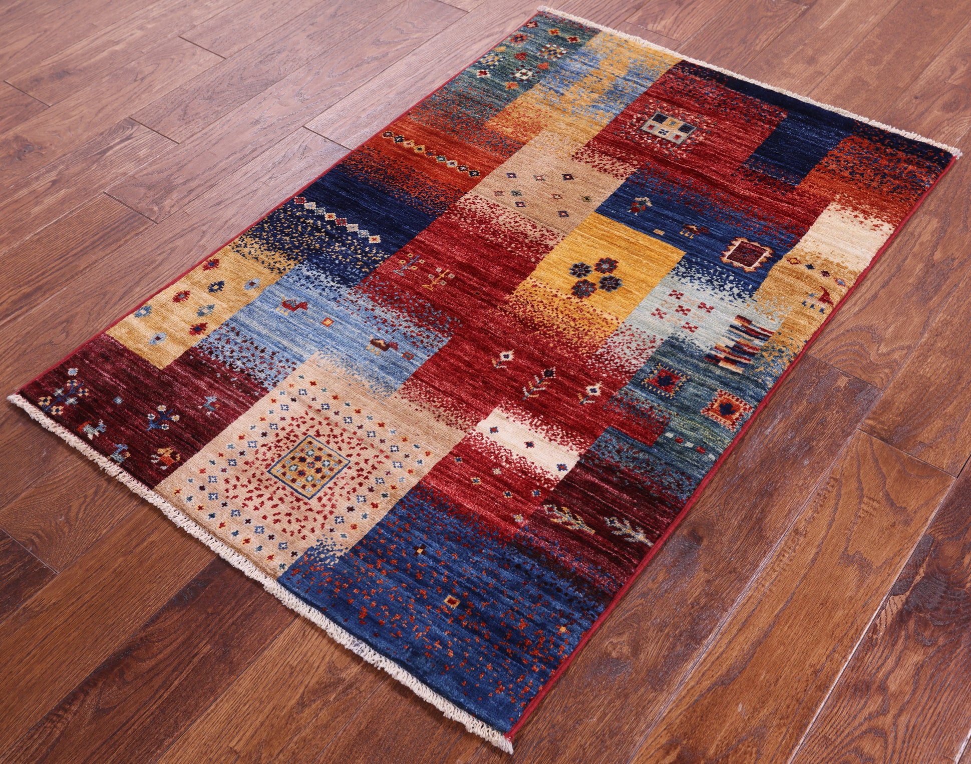 Tribal Persian Gabbeh Handmade Wool Rug - 2' 7" X 4' 0" - Golden Nile