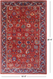 Red Persian Fine Serapi Handmade Wool Rug - 15' 0" X 24' 4" - Golden Nile