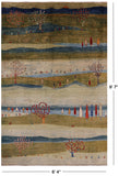 Tribal Persian Gabbeh Hand Knotted Wool Rug - 6' 4" X 9' 7" - Golden Nile