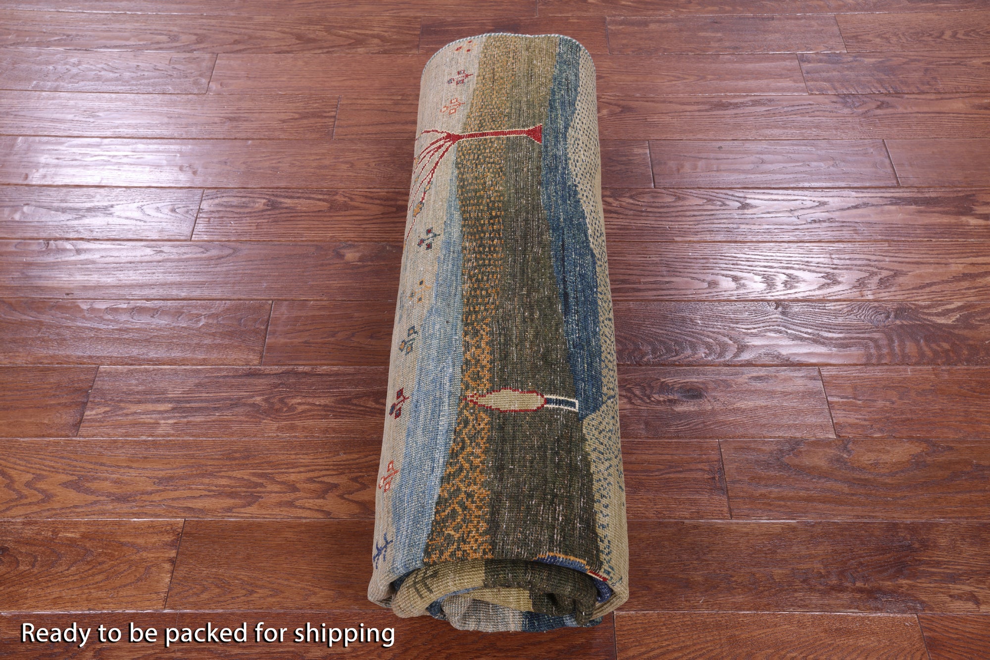 Tribal Persian Gabbeh Hand Knotted Wool Rug - 6' 4" X 9' 7" - Golden Nile