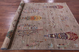Tribal Persian Gabbeh Hand Knotted Wool Rug - 6' 7" X 9' 7" - Golden Nile