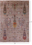 Tribal Persian Gabbeh Hand Knotted Wool Rug - 6' 7" X 9' 7" - Golden Nile