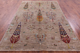 Tribal Persian Gabbeh Hand Knotted Wool Rug - 6' 7" X 9' 7" - Golden Nile