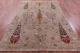 Tribal Persian Gabbeh Hand Knotted Wool Rug - 6' 7" X 9' 7" - Golden Nile