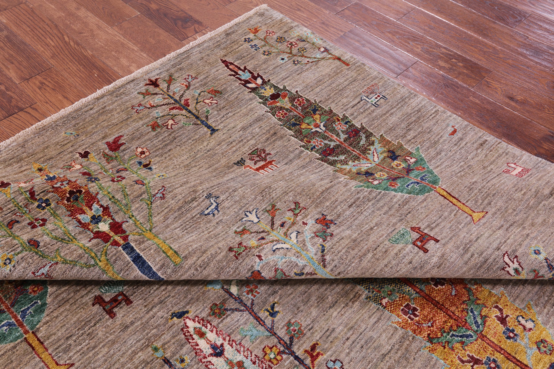 Tribal Persian Gabbeh Hand Knotted Wool Rug - 6' 7" X 9' 7" - Golden Nile