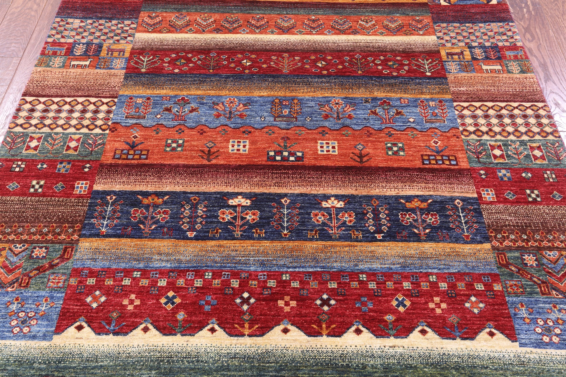 Tribal Persian Gabbeh Hand Knotted Wool Rug - 5' 8" X 7' 10" - Golden Nile