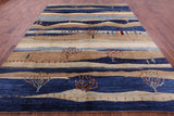 Tribal Persian Gabbeh Hand Knotted Wool Rug - 8' 10" X 11' 11" - Golden Nile