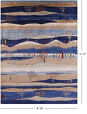 Tribal Persian Gabbeh Hand Knotted Wool Rug - 8' 10" X 11' 11" - Golden Nile