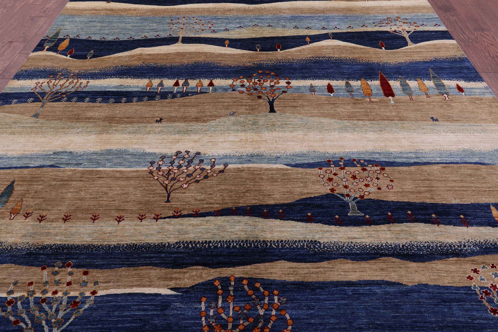 Tribal Persian Gabbeh Hand Knotted Wool Rug - 8' 10" X 11' 11" - Golden Nile