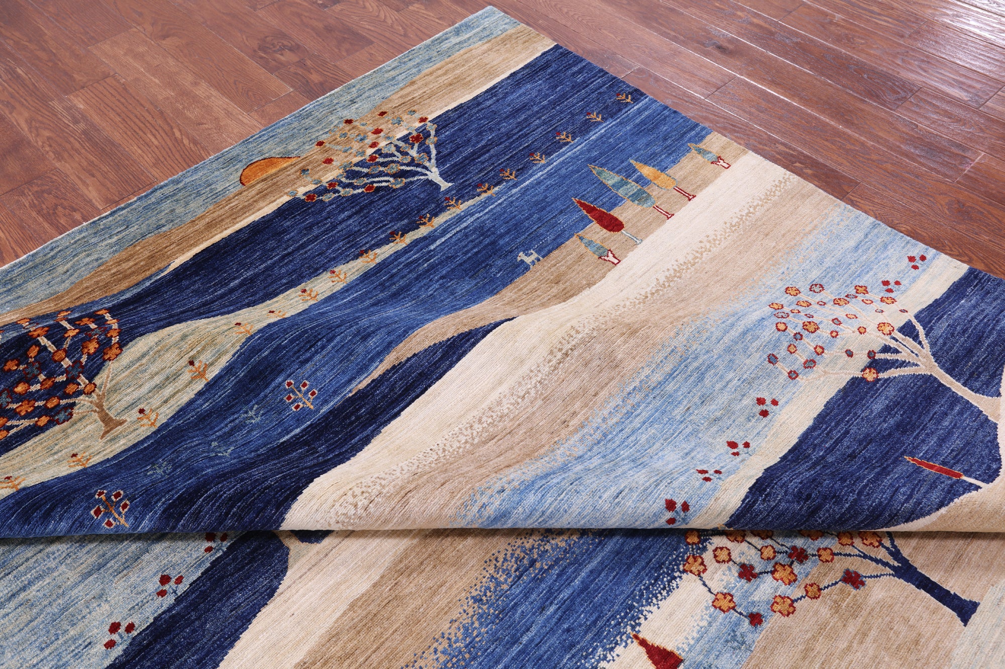 Tribal Persian Gabbeh Hand Knotted Wool Rug - 8' 10" X 11' 11" - Golden Nile