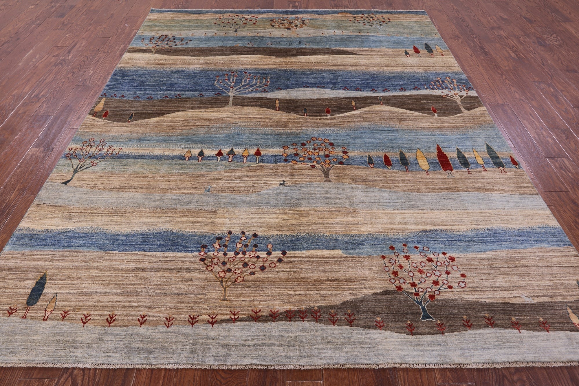 Tribal Persian Gabbeh Hand Knotted Wool Rug - 8' 0" X 9' 9" - Golden Nile