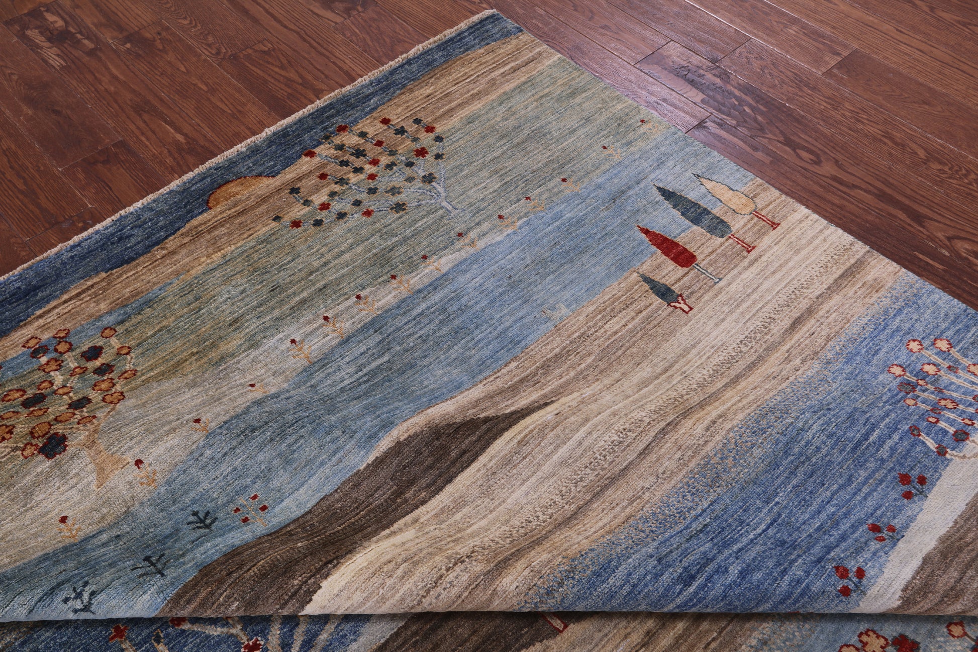 Tribal Persian Gabbeh Hand Knotted Wool Rug - 8' 0" X 9' 9" - Golden Nile