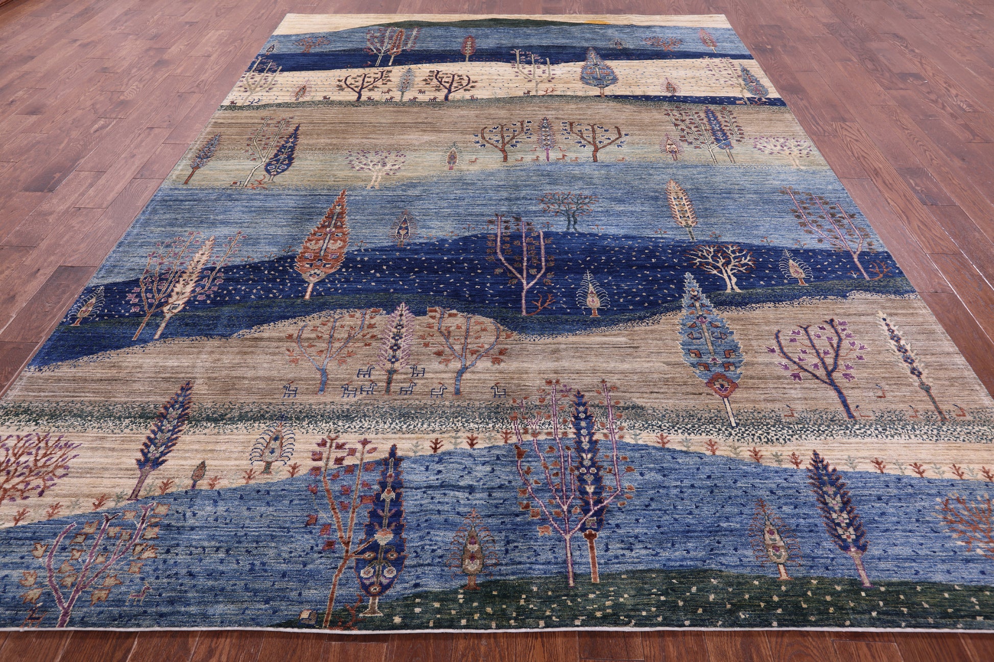 Tribal Persian Gabbeh Hand Knotted Wool Rug - 8' 9" X 11' 11" - Golden Nile