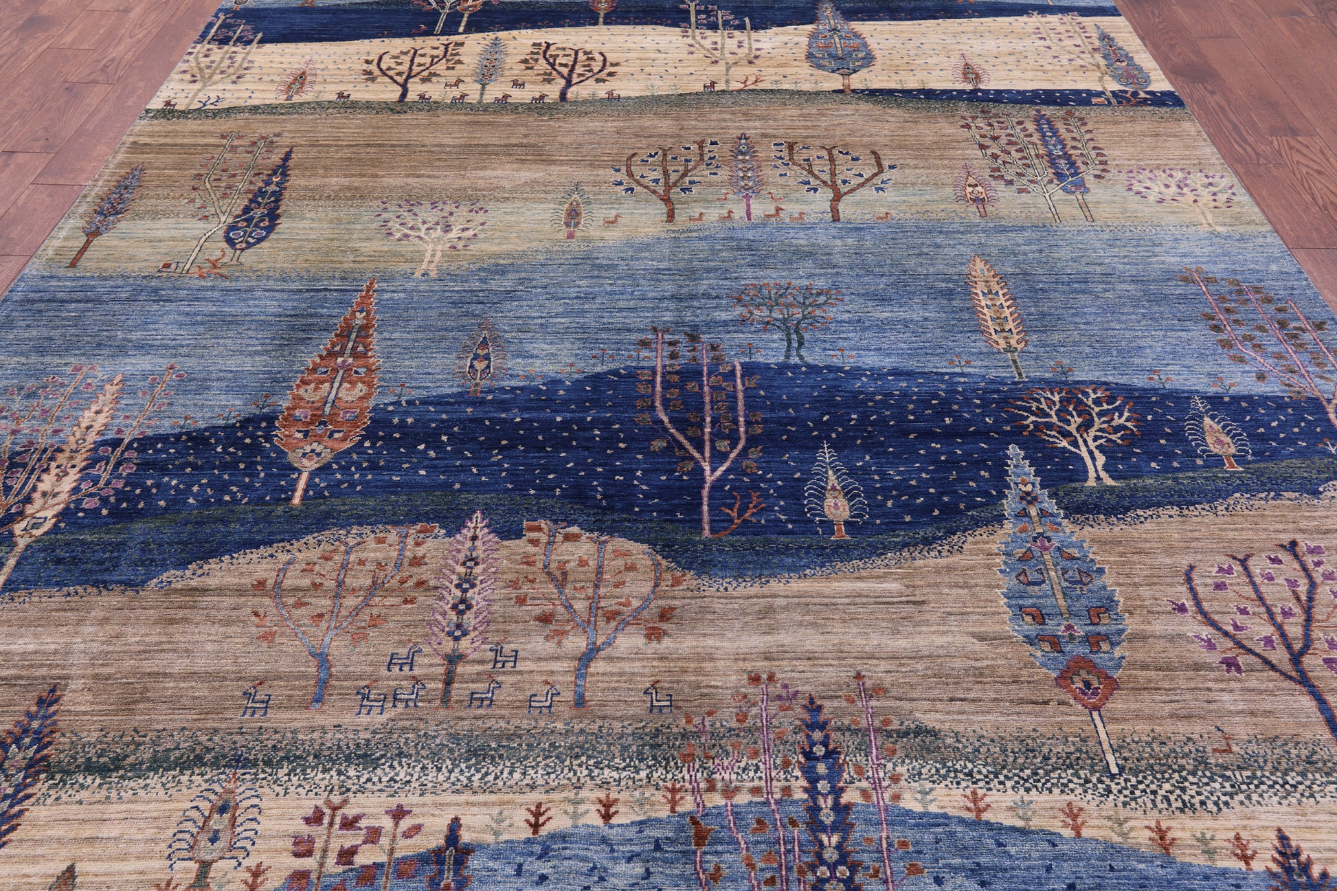 Tribal Persian Gabbeh Hand Knotted Wool Rug - 8' 9" X 11' 11" - Golden Nile